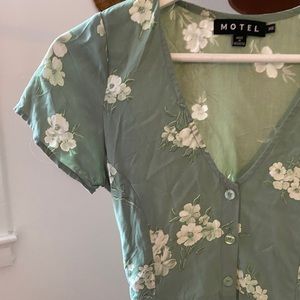Floral Sage Green Midi Dress